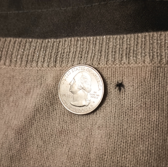 Kier + J Women's XL V-Neck Cream Off White Sparkle Shimmer 100 Cashmere Cardigan - Picture 9 of 10